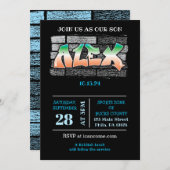 ALEX Jouw naam Graffiti Brick Wall Verf Splatter Kaart (Voorkant / Achterkant)