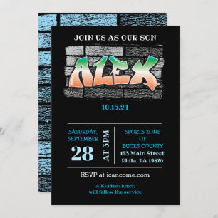 ALEX Jouw naam Graffiti Brick Wall Verf Splatter Kaart