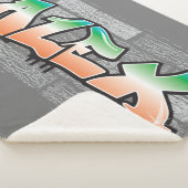 ALEX Jouw naam Graffiti Brick Wall Verf Splatter Sherpa Deken (3/4)