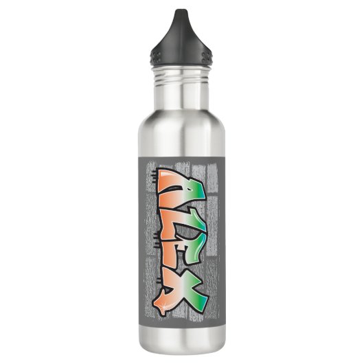 ALEX Jouw naam Graffiti Brick Wall Verf Splatter Waterfles (Links)