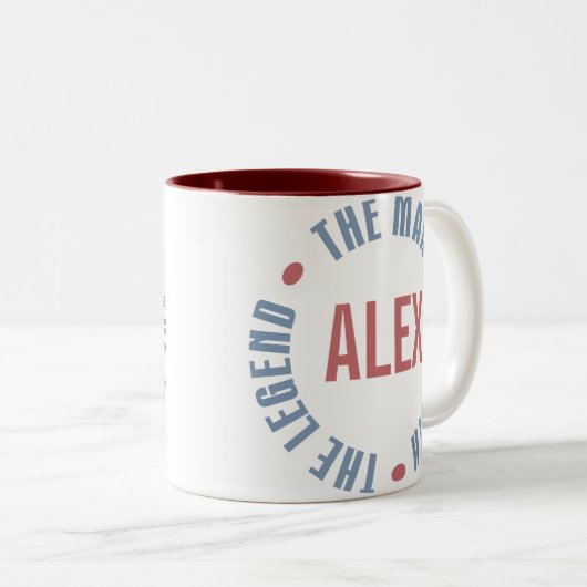 Alex Man Myth Legend Tweekleurige Koffiemok (Voorkant rechts)