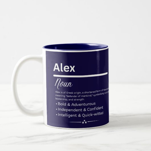 Alex, Meisje Gepersonaliseerde Naam Definitie Mok (Links)