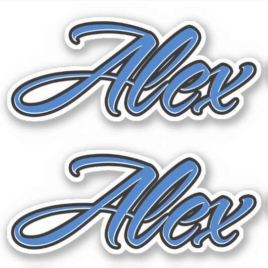 Alex Name blue Aufkleber Sticker Stickerset (Voorkant)