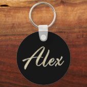 Alex Name whitegold Button Schlüsselanhänger Sleutelhanger (Voorkant)
