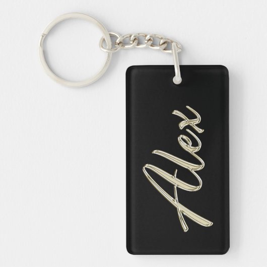 Alex Name whitegold Schlüsselanhänger Anhänger Sleutelhanger (Voorkant)