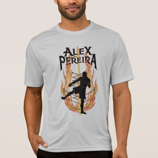 Alex Pereira Flaming Kick T-Shirt – Bold Fighter D (Voorkant)