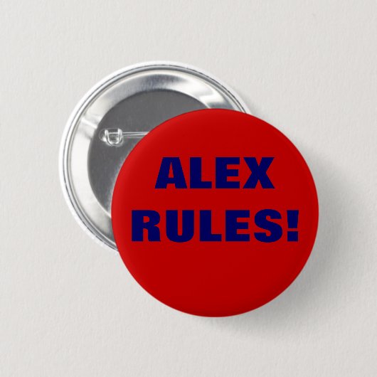 ALEX REGELS! RONDE BUTTON 5,7 CM (Voorkant /achterkant)