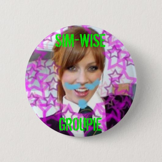 alex sim wijze knoop, SIM-WISE GROUPIE Ronde Button 5,7 Cm (Voorkant)