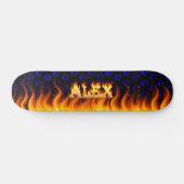 Alex skateboard vuur en vlammen ontwerp. (Horizontaal)