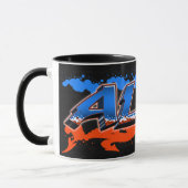 Alex Vorname Name Graffiti blue orange Tasse Mok (Links)