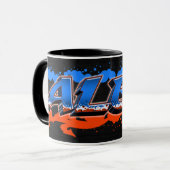 Alex Vorname Name Graffiti blue orange Tasse Mok (Voorkant links)