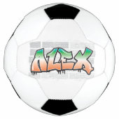 ALEX Your Name Graffiti Brick Wall Paint Splatter Voetbal (Voorkant)