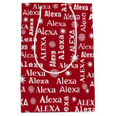 Alexa aangepaste naam met sneeuwvlokken medium cadeauzakje (Voorkant)