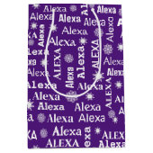 Alexa aangepaste naam met sneeuwvlokken medium cadeauzakje (Voorkant)