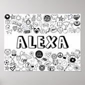 'ALEXA' Color-it-Yourself-contourontwerp Poster (Voorkant)