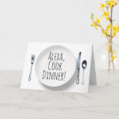 Alexa Command, bord-jarig Kaart (Gele Bloem)