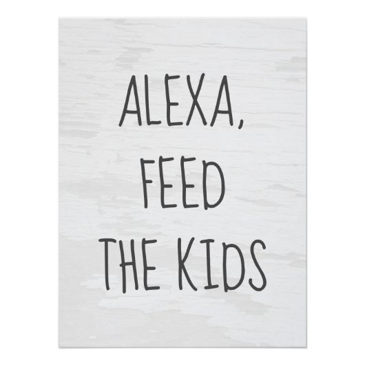 Alexa Command Humor on Textured White Perfect Poster (Voorkant)