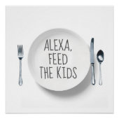 Alexa Command Humor on White Perfect Poster (Voorkant)