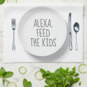 Alexa Command Humor on White Theedoek (Gevouwen)