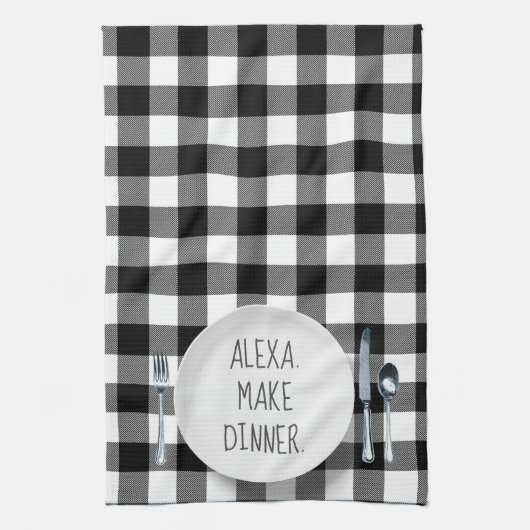 Alexa Command Humor op Buffalo-pad Theedoek (Verticaal)
