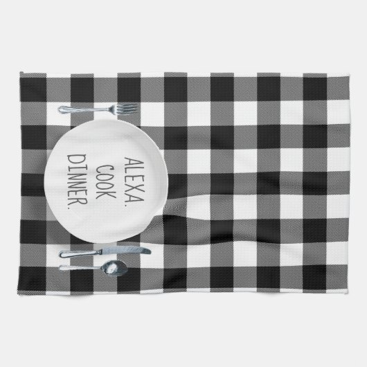 Alexa Command Humor op Buffalo-pad Theedoek (Horizontaal)