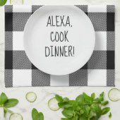 Alexa Command humor op buffelplein Theedoek (Gevouwen)