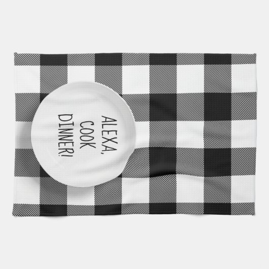 Alexa Command humor op buffelplein Theedoek (Horizontaal)