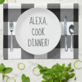 Alexa Command humor op buffelplein Theedoek (Gevouwen)