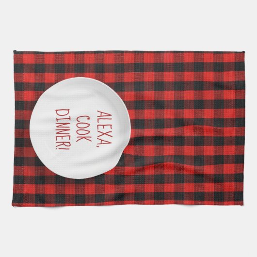 Alexa Command humor op buffelplein Theedoek (Horizontaal)