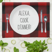 Alexa Command humor op buffelplein Theedoek (Gevouwen)