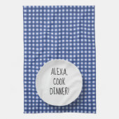 Alexa Command humor op gingham Theedoek (Verticaal)