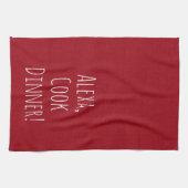 Alexa Command humor op rood Theedoek (Horizontaal)