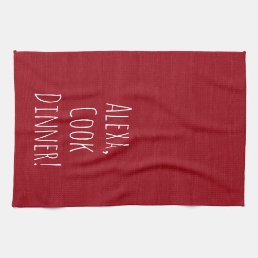 Alexa Command humor op rood Theedoek (Horizontaal)