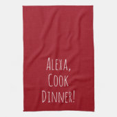 Alexa Command humor op rood Theedoek (Verticaal)