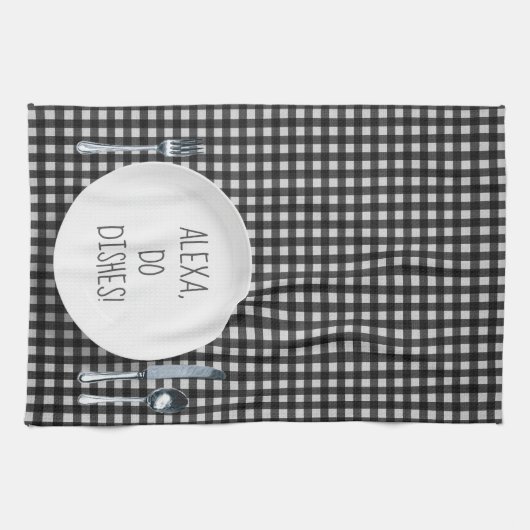 Alexa Command humor voor afwas Theedoek (Horizontaal)