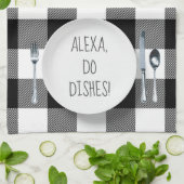 Alexa Command humor voor afwas Theedoek (Gevouwen)