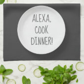 Alexa Command humor voor het kookdiner Theedoek (Gevouwen)