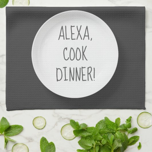 Alexa Command humor voor het kookdiner Theedoek (Gevouwen)