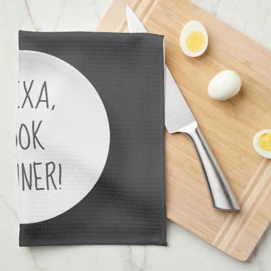 Alexa Command humor voor het kookdiner Theedoek (Quarter Fold)