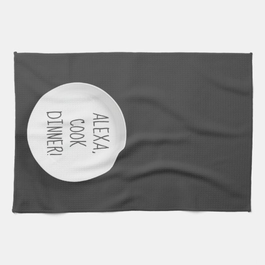 Alexa Command humor voor het kookdiner Theedoek (Horizontaal)