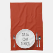 Alexa Command humor voor het kookdiner Theedoek (Verticaal)