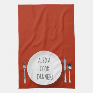 Alexa Command humor voor het kookdiner Theedoek