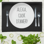 Alexa Command humor voor het kookdiner Theedoek (Gevouwen)