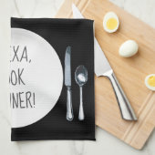 Alexa Command humor voor het kookdiner Theedoek (Quarter Fold)