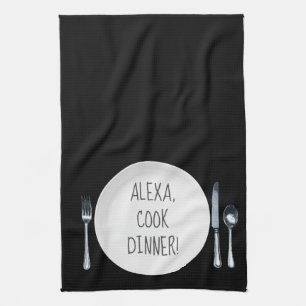 Alexa Command humor voor het kookdiner Theedoek