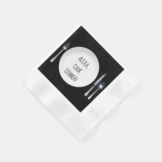 Alexa Command om te koken diner op bord Servet (Hoek)