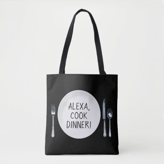 Alexa commando op bord voor witeten tote bag (Voorkant)