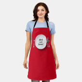 Alexa commando op wit bord schort (Gedragen)