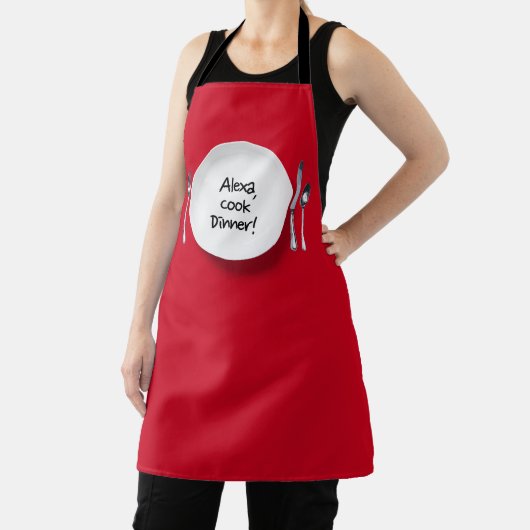 Alexa commando op wit bord schort (Insitu)