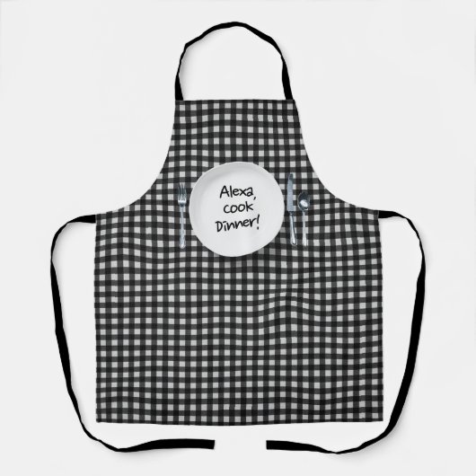 Alexa commando op wit bord schort (Voorkant)